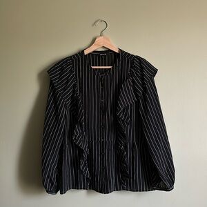 Madewell 100% silk striped blouse